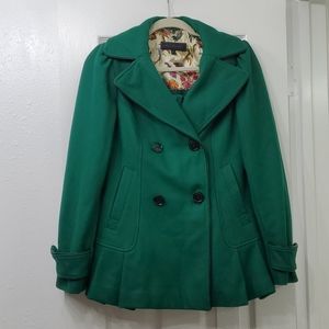 Steve Madden forest green wool pea coat